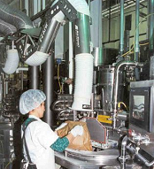 Stainless steel extractor arm for dust from bag dumping.