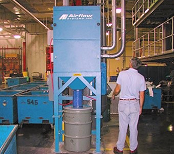High vacuum system collects paper dust.