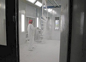 Paint spray booth.