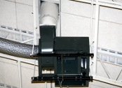 Fan removing vehicle exhaust.